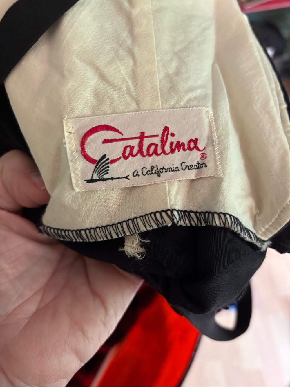 Vintage 1950’s Black and Cream Catalina Swimsuit - Picture 6 of 6